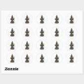 Chess-stuk bisschop op Chess met Personeel Ronde Sticker (Vel)