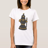 Chess-stuk bisschop op Chess met Personeel T-shirt (Voorkant)