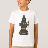 Chess-stuk bisschop op Chess met Personeel T-shirt (Voorkant)