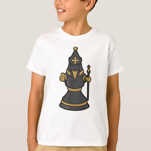 Chess-stuk bisschop op Chess met Personeel T-shirt (Voorkant)