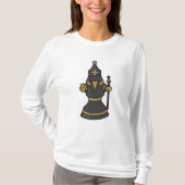 Chess-stuk bisschop op Chess met Personeel T-shirt (Voorkant)