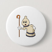 Chess-stuk bisschop op Chess Ronde Button 7,6 Cm (Voorkant)