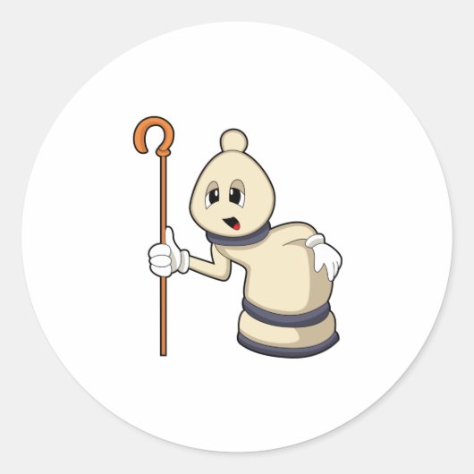 Chess-stuk bisschop op Chess Ronde Sticker (Voorkant)