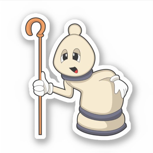 Chess-stuk bisschop op Chess Sticker (Voorkant)