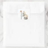 Chess-stuk bisschop op Chess Vierkante Sticker (Tas)