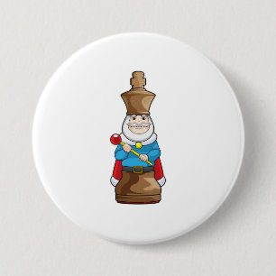 Chess-stuk King Chess Ronde Button 7,6 Cm