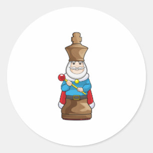 Chess-stuk King Chess Ronde Sticker