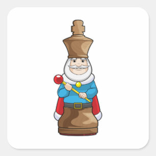 Chess-stuk King Chess Vierkante Sticker