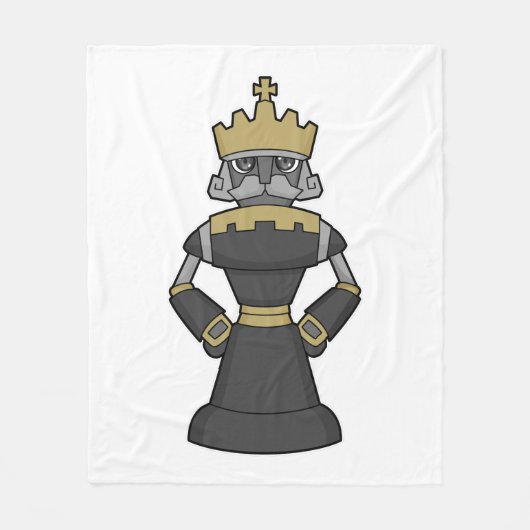 Chess-stuk King Crown Chess Fleece Deken (Voorkant)