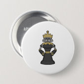 Chess-stuk King Crown Chess Ronde Button 7,6 Cm (Voorkant /achterkant)