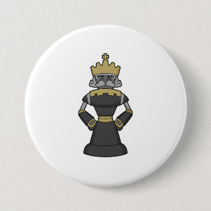Chess-stuk King Crown Chess Ronde Button 7,6 Cm
