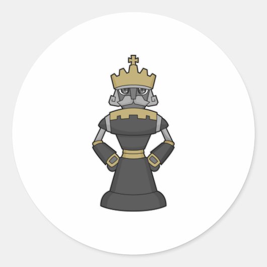 Chess-stuk King Crown Chess Ronde Sticker (Voorkant)