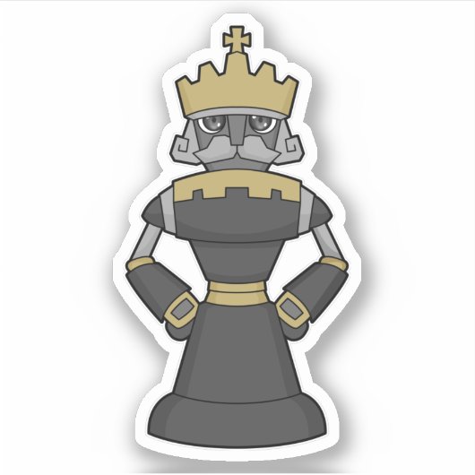 Chess-stuk King Crown Chess Sticker (Voorkant)