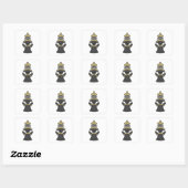 Chess-stuk King Crown Chess Vierkante Sticker (Vel)