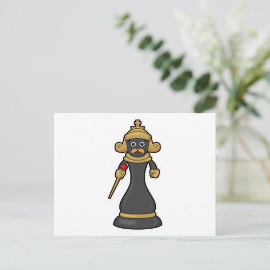 Chess-stuk King op Chess met Personeel Briefkaart (Staand voorkant)