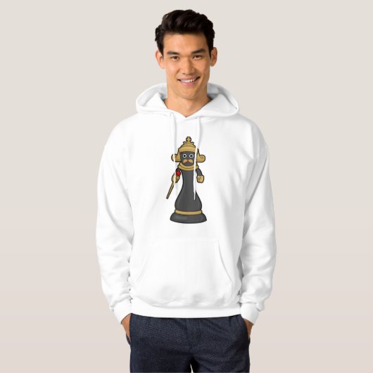 Chess-stuk King op Chess met Personeel Hoodie (Voorkant volledig)
