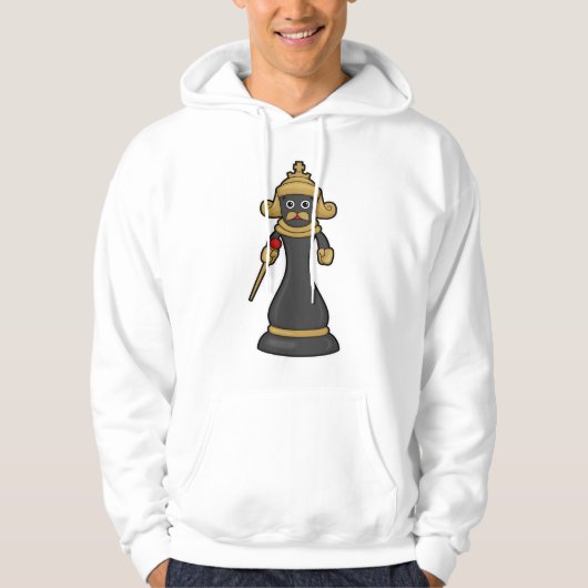 Chess-stuk King op Chess met Personeel Hoodie (Voorkant)