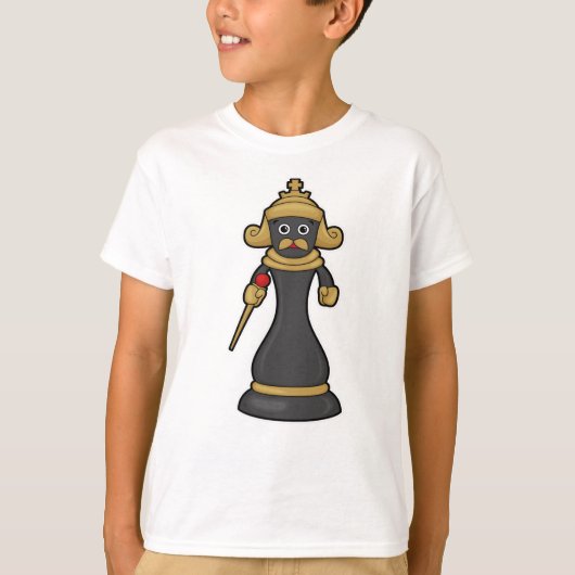 Chess-stuk King op Chess met Personeel T-shirt (Voorkant)