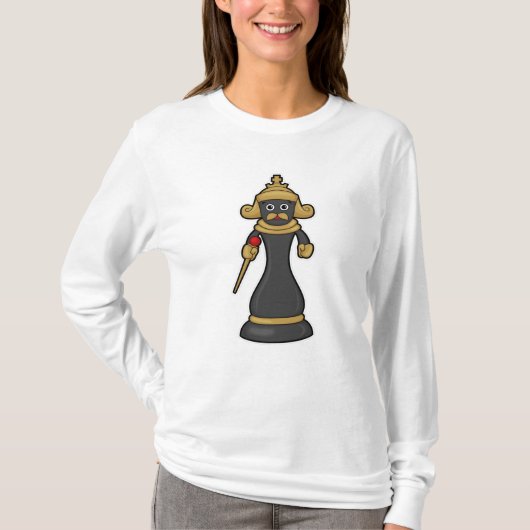Chess-stuk King op Chess met Personeel T-shirt (Voorkant)