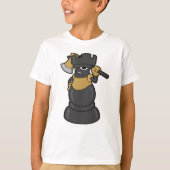 Chess-stuk Rook bij Chess met Ax T-shirt (Voorkant)