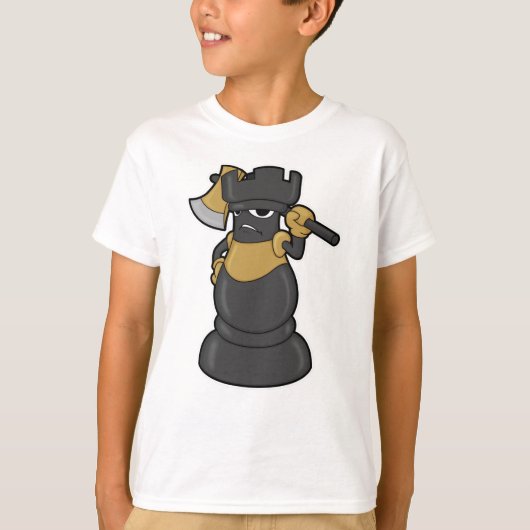 Chess-stuk Rook bij Chess met Ax T-shirt (Voorkant)