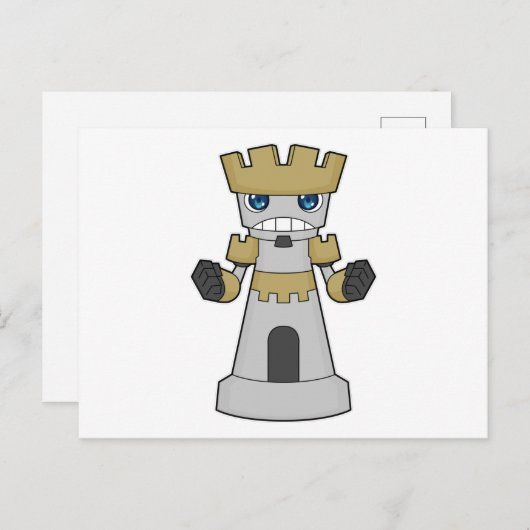 Chess-stuk Rook Chess Briefkaart (Voorkant / Achterkant)