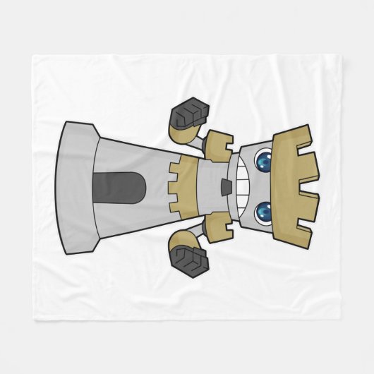 Chess-stuk Rook Chess Fleece Deken (Voorkant (Horizontaal))