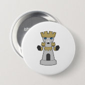 Chess-stuk Rook Chess Ronde Button 7,6 Cm (Voorkant /achterkant)