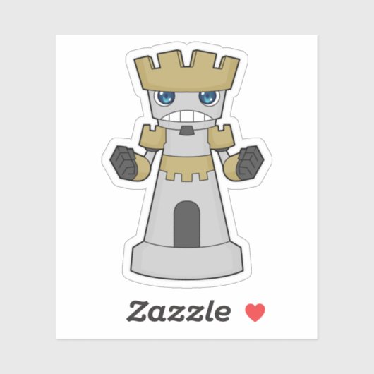Chess-stuk Rook Chess Sticker (Vel)