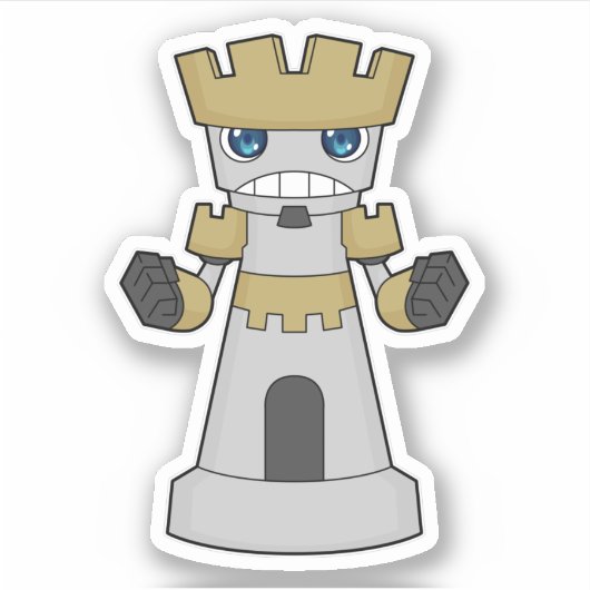 Chess-stuk Rook Chess Sticker (Voorkant)