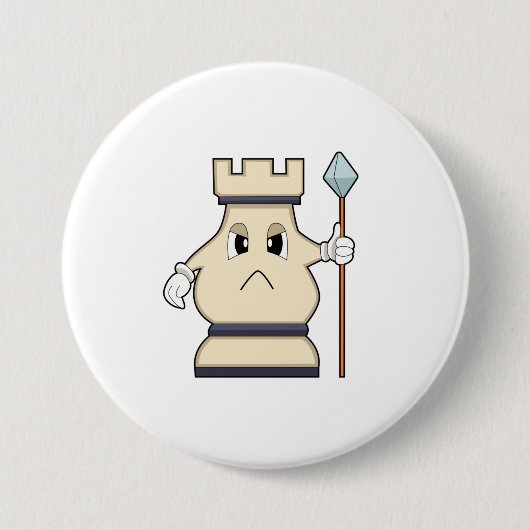 Chess-stuk Rook op Chess.PNG Ronde Button 7,6 Cm (Voorkant)