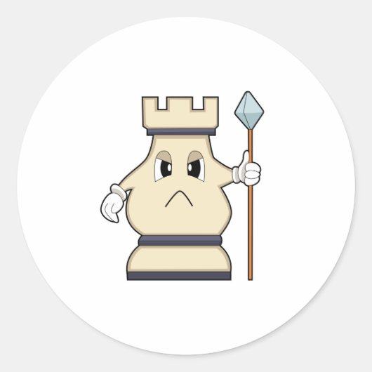 Chess-stuk Rook op Chess.PNG Ronde Sticker (Voorkant)