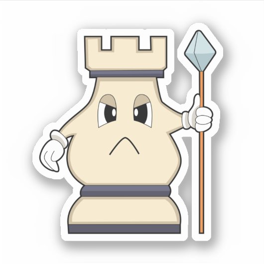 Chess-stuk Rook op Chess.PNG Sticker (Voorkant)