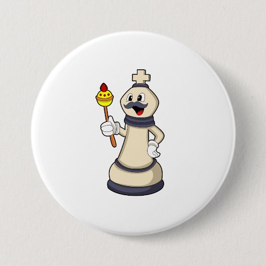 Chess-stukje King op Chess.PNG Ronde Button 7,6 Cm (Voorkant)