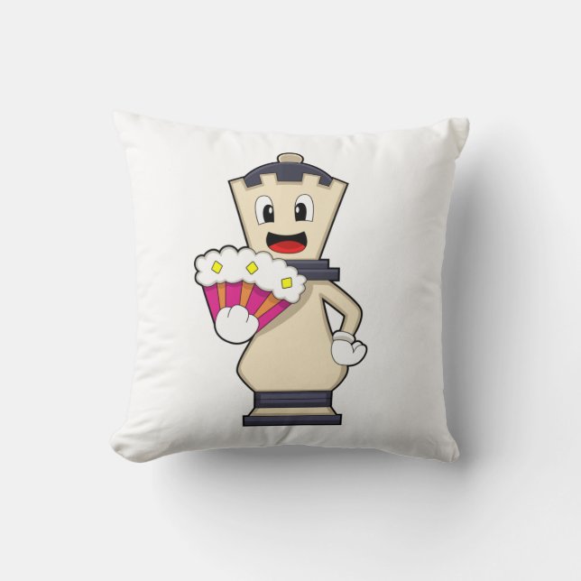 Chess-stukje koningin op Chess.PNG Kussen (Voorkant)