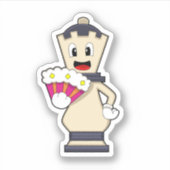 Chess-stukje koningin op Chess.PNG Sticker (Voorkant)