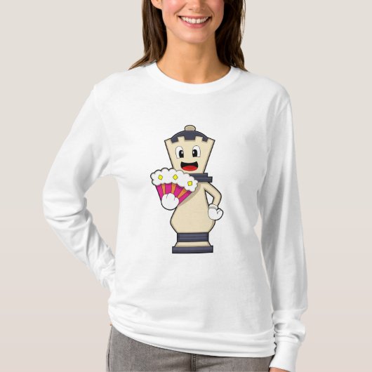 Chess-stukje koningin op Chess.PNG T-shirt (Voorkant)
