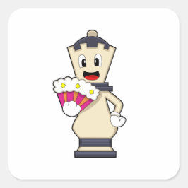 Chess-stukje koningin op Chess.PNG Vierkante Sticker