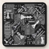 Chess Terms and Piecets Black and White ID784 Bier Onderzetter (Voorkant)