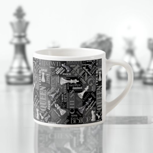Chess Terms and Piecets Black and White ID784 Espresso Kop