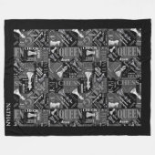 Chess Terms and Piecets Black and White ID784 Fleece Deken (Voorkant (Horizontaal))
