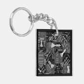 Chess Terms and Piecets Black and White ID784 Sleutelhanger (Voorkant Links)