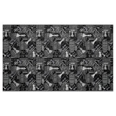 Chess Terms and Piecets Black and White ID784 Stof (Fat Quarter)