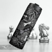 Chess Terms and Piecets Black and White ID784 Thermosbeker