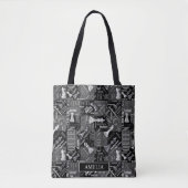 Chess Terms and Piecets Black and White ID784 Tote Bag (Voorkant)