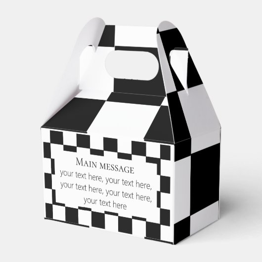 Chess Thaing Birthday Party Checkeron Monogram Bedankdoosjes (Achterkant)