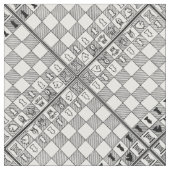 Chess Theme Fabric Stof (Close Up)