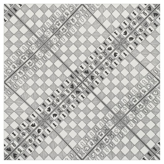 Chess Theme Fabric Stof (Swatch)