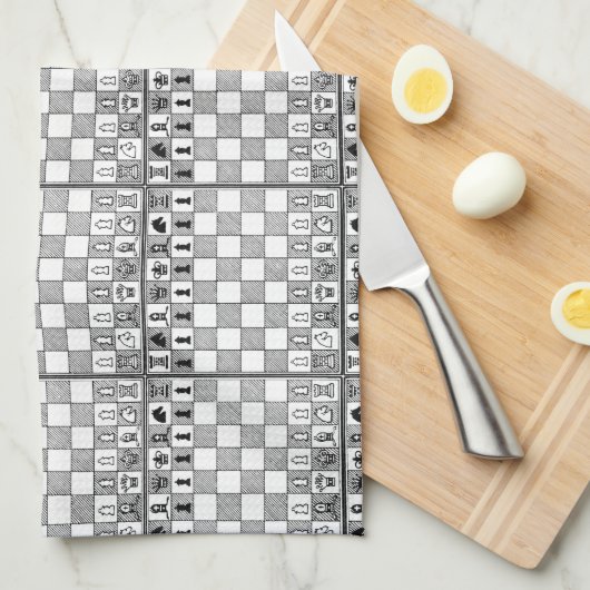 Chess Theme Kitchen Towels Theedoek (Quarter Fold)