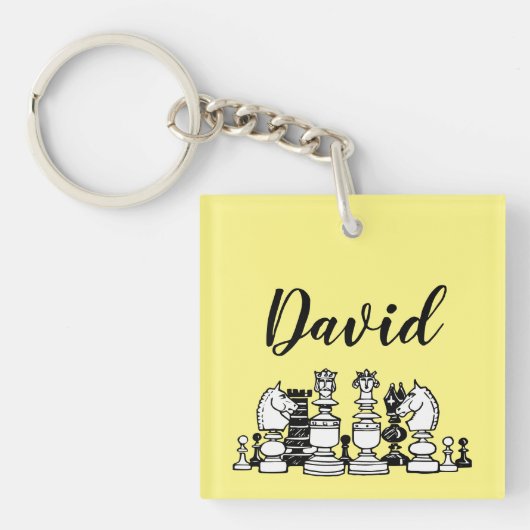 Chess Thgerespecteerde Personalized Square Sleutel Sleutelhanger (voorkant)